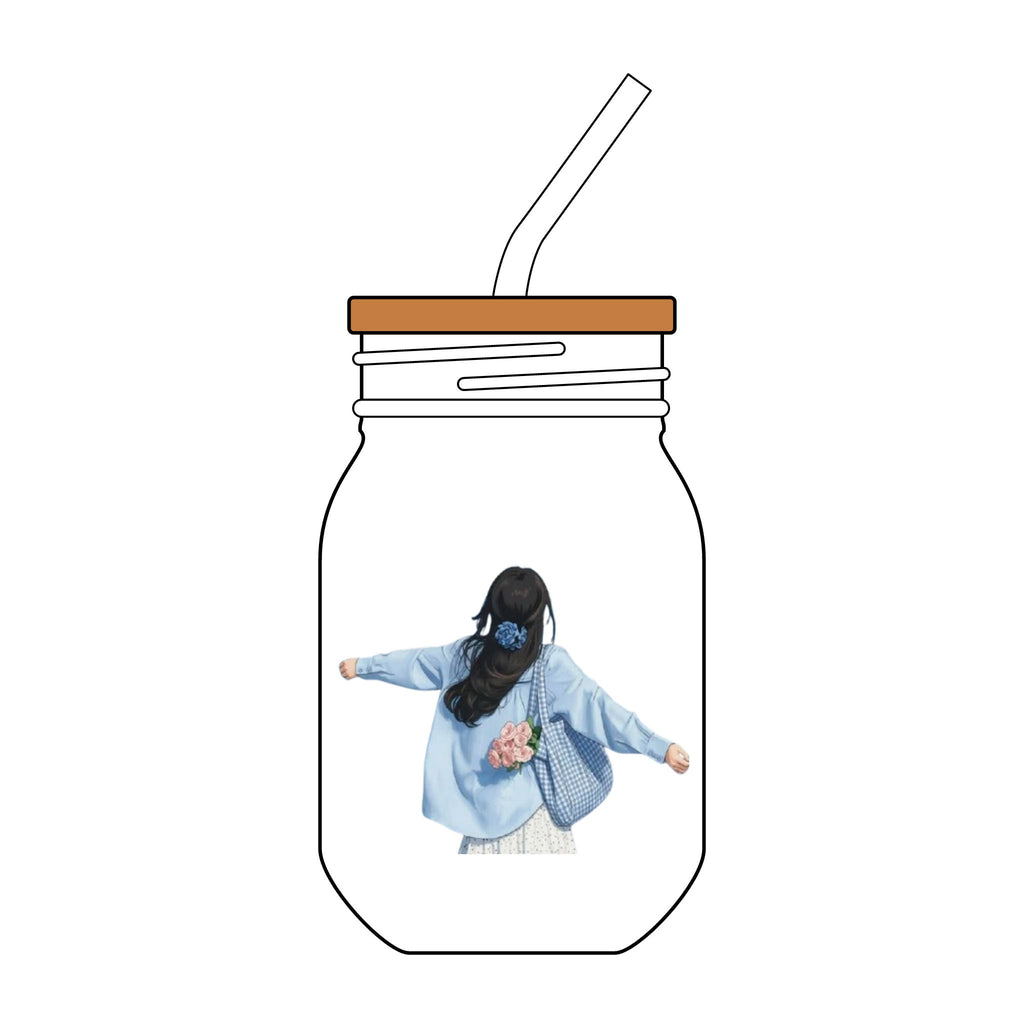 Sipper Glass with Straw, 16oz (Engraving)