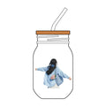 Sipper Glass with Straw, 16oz (Engraving)