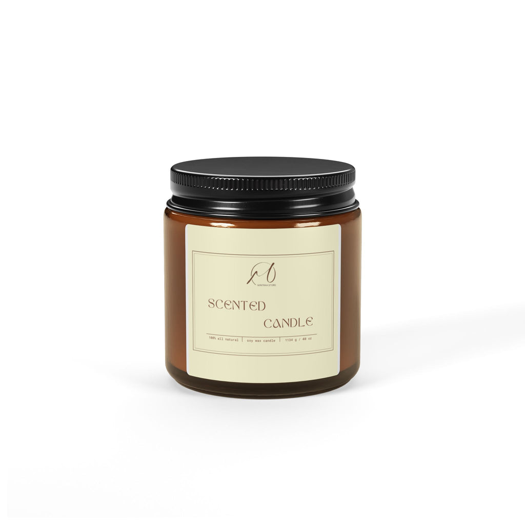 Amber Jar Soy Candle — Scented Soy Candle in Amber Glass (Multiple Sizes)