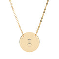 Engraved Circle Necklace — Gemini Zodiac Pendant