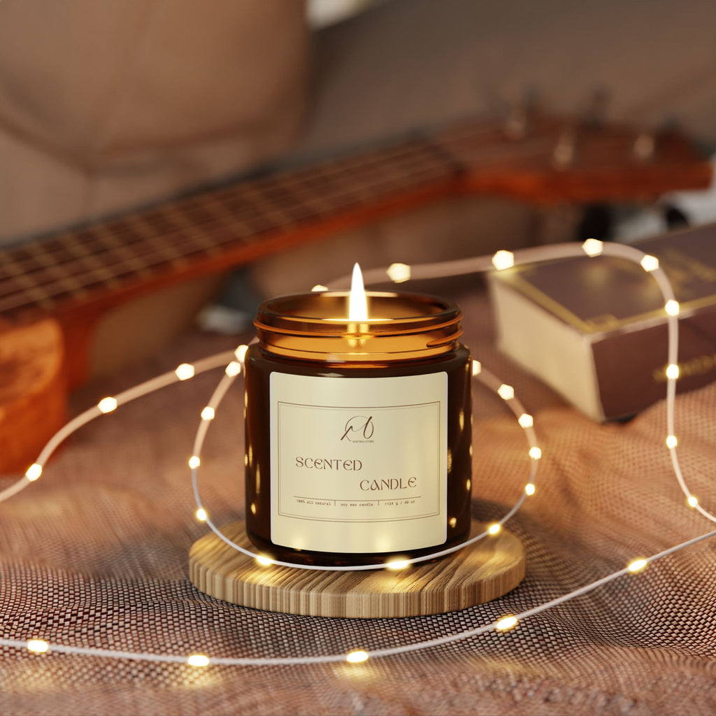 Amber Jar Soy Candle — Scented Soy Candle in Amber Glass (Multiple Sizes)
