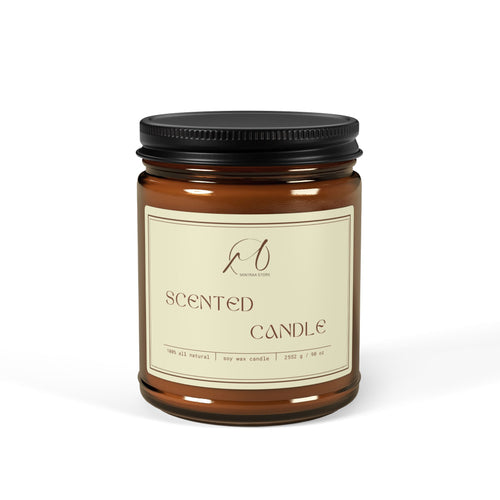 Amber Jar Soy Candle — Scented Soy Candle in Amber Glass (Multiple Sizes)