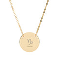 Engraved Circle Necklace — Personalized Zodiac Capricorn Pendant