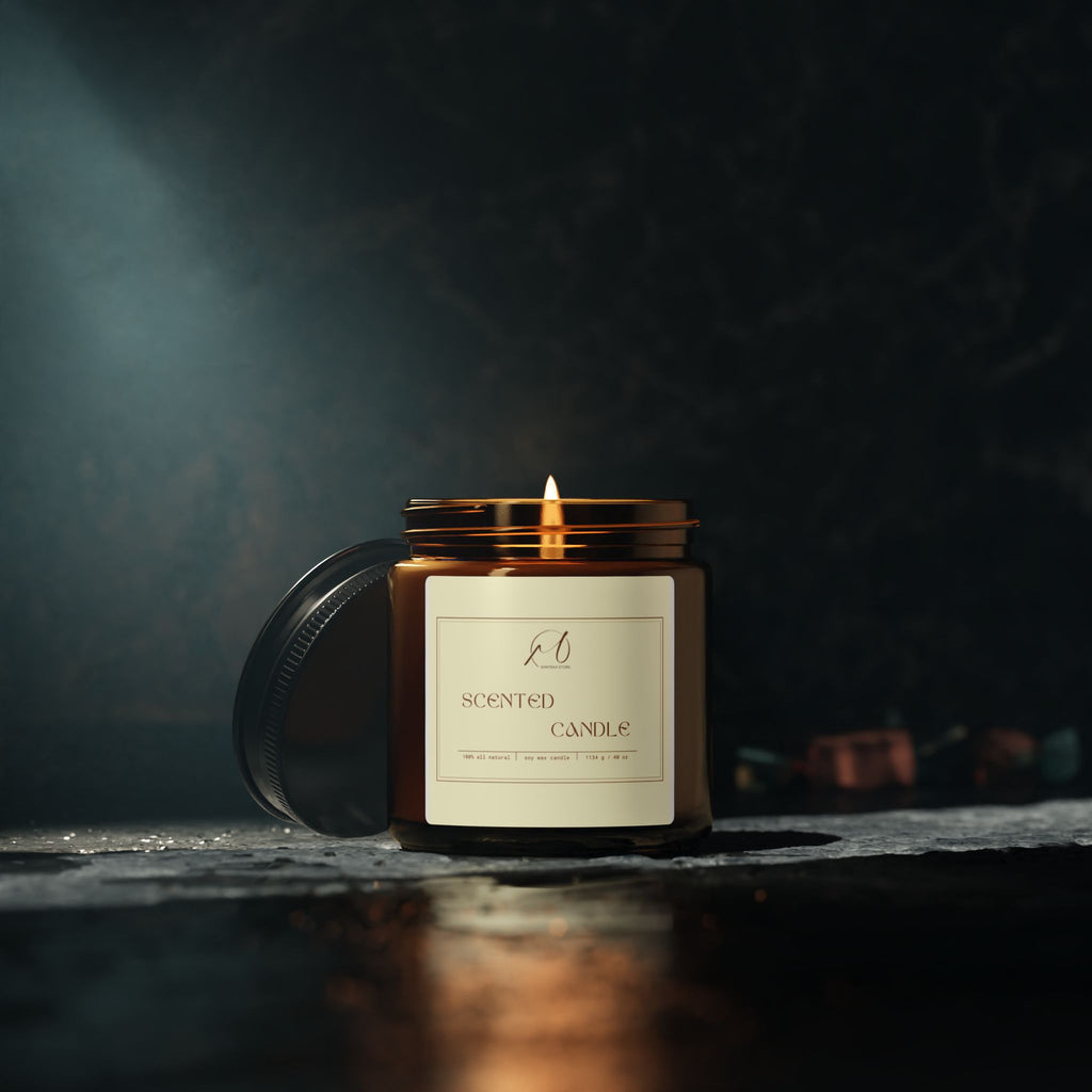 Amber Jar Soy Candle — Scented Soy Candle in Amber Glass (Multiple Sizes)