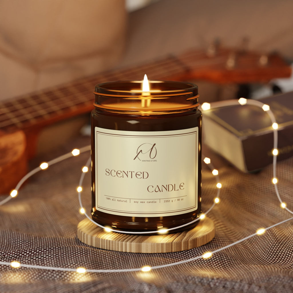 Amber Jar Soy Candle — Scented Soy Candle in Amber Glass (Multiple Sizes)